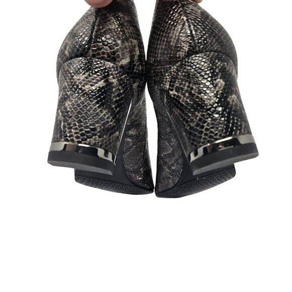 Stuart Weitzman Snakeskin Embossed Leather Pumps Heels Gray Women’s Size 7 Party - Picture 6 of 11